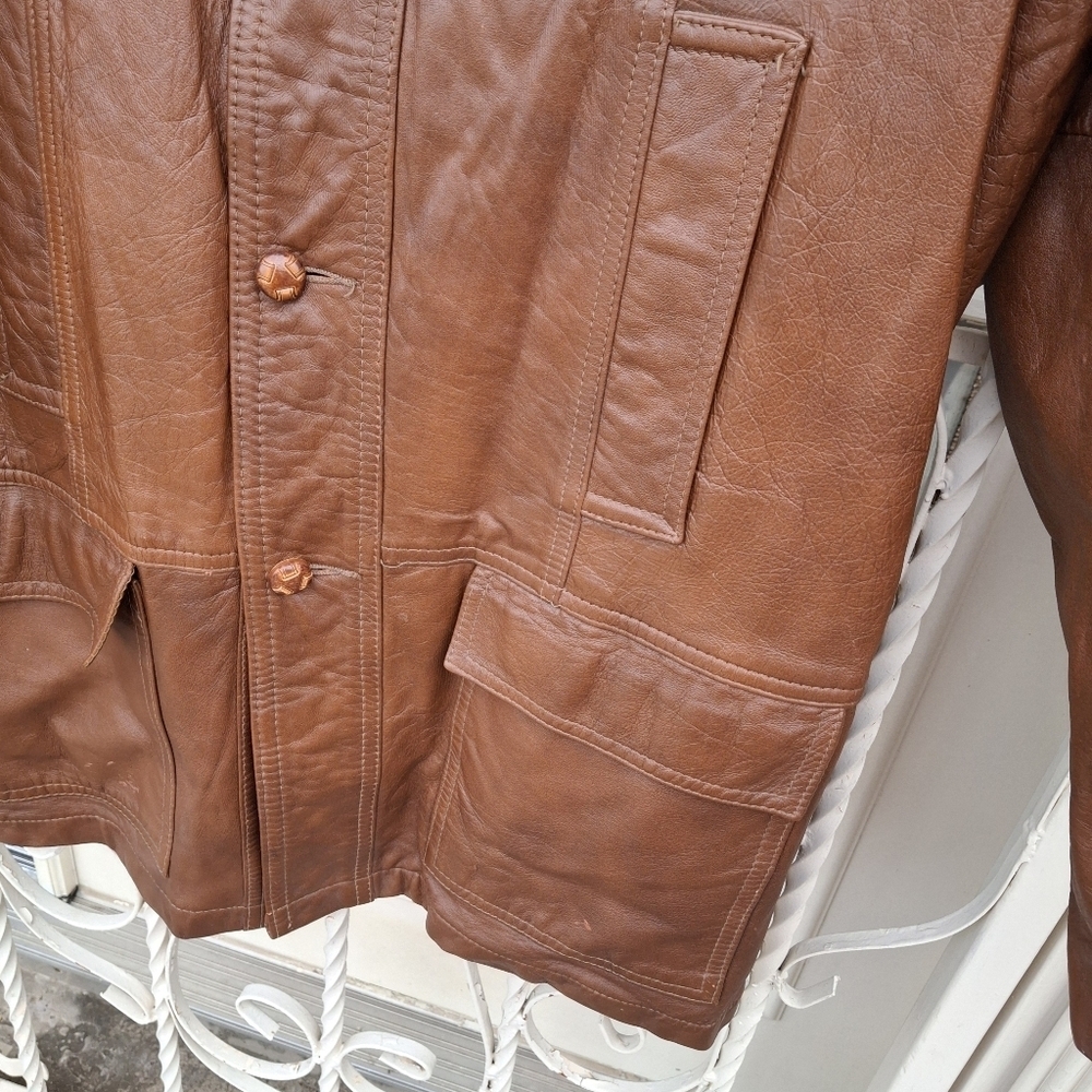 Vintage Cabretta Angel Skin by Grais Leather Vest Lined Jacket Men Size 42L - Picture 3 of 16